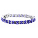 Double Row Tanzanite Bracelet made in 18k White Gold ( 16.5cts Tz)