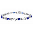 The Heart Of Blue Sapphire And Diamond Bracelet Set in 18k White Gold ( 3.94cts Bs)