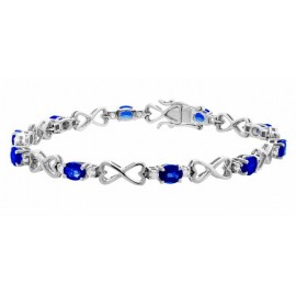The Heart Of Blue Sapphire And Diamond Bracelet Set in 18k White Gold ( 3.94cts Bs) The Heart Of Blue Sapphire And Diamond Bracelet Set in 18k White Gold ( 3.94cts Bs)