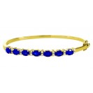 Blue Sapphire And Diamond Bangle  made in 18k Yellow Gold ( 3.6cts Bs)