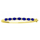 Blue Sapphire And Diamond Bangle  made in 18k Yellow Gold ( 3.6cts Bs)