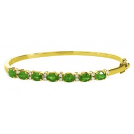 Emerald And Diamond Bangle  made in 18k Yellow Gold ( 3.6cts Em) Emerald And Diamond Bangle  made in 18k Yellow Gold ( 3.6cts Em)