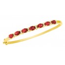 Burmese Ruby And Diamond Bangle made in 18k Yellow Gold ( 3.6cts Ruby)