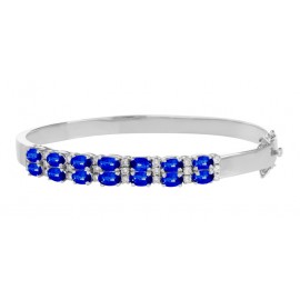 Blue Sapphire And Diamond Bangles  made in 18k White Gold ( 3.15cts Bs) Blue Sapphire And Diamond Bangles  made in 18k White Gold ( 3.15cts Bs)