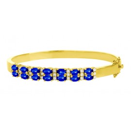 Blue Sapphire And Diamond Bangles made in 18k Yellow Gold ( 3.15cts Bs) Blue Sapphire And Diamond Bangles made in 18k Yellow Gold ( 3.15cts Bs)