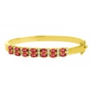 Burmese Ruby And Diamond Bangles made in 18k Yellow Gold ( 3.15cts Ruby)