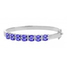 Tanzanite And Diamond Bangles  made in 18k White Gold ( 3.15cts Tz)