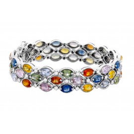 Multi color And Diamond Bracelet made in 18k White Gold  Multi color And Diamond Bracelet made in 18k White Gold