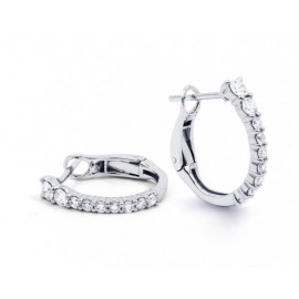 Classic Diamond Hoop Earrings in 14K White Gold (0.68 ct) Classic Diamond Hoop Earrings in 14K White Gold (0.68 ct)