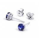 Blue Sapphire  Earring set in 14ct White Gold ( 1.3ct Bs)