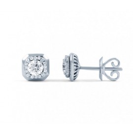 Diamond Stud Earrings In 14k White Gold (0.5 Ct)   Diamond Stud Earrings In 14k White Gold (0.5 Ct)
