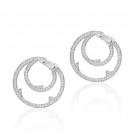 Round Drop Dress Diamond Earring Set in 14k White Gold ( 1.19ct)