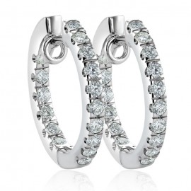 Diamond Hoop Earring Set in 14K White Gold (.95ct) Diamond Hoop Earring Set in 14K White Gold (.95ct)