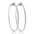  Diamond  Hoop Earring Set in 14K White Gold (0.73 ct)