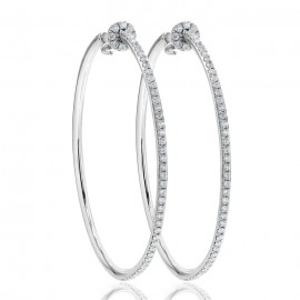 Diamond  Hoop Earring Set in 14K White Gold (0.73 ct)  Diamond  Hoop Earring Set in 14K White Gold (0.73 ct)