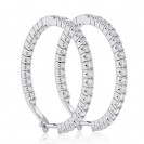  Inside-Out Hinged Diamond Hoop Earring Set in 14k White Gold ( 1.07ct)