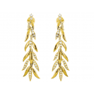 Diamond Christmas Tree Earring Set in 14k Yellow Gold ( 0.8ct)