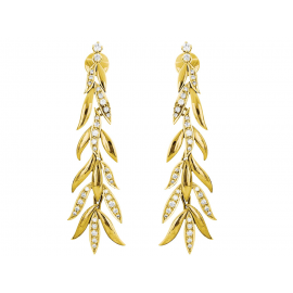 Diamond Christmas Tree Earring Set in 14k Yellow Gold ( 0.8ct)