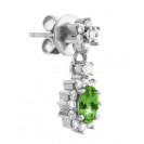 Emerald And Diamond Earring Set in 18k White Gold ( 1.1ct Em)