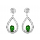 Emerald And Diamond  Earrings In 18k White Gold (1.66Ct Em)  
