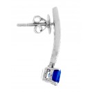  Blue Sapphire And Diamond  Earrings In 18k White Gold (1.87Ct Bs)  