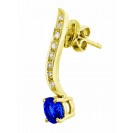  Blue Sapphire And Diamond  Earrings In 18k Yellow Gold (1.87Ct Bs)  