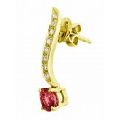 Burmese Ruby And Diamond  Earrings In 18k Yellow Gold (1.87Ct Ruby)  