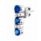 Blue Sapphire And Diamond  Earrings In 18k White gold (1.2Ct BS)  
