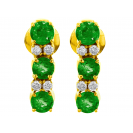 Emerald And Diamond  Earrings In 18k Yellow gold (1.2Ct Em)