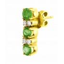Emerald And Diamond  Earrings In 18k Yellow gold (1.2Ct Em)