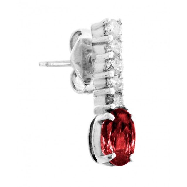   Burmese Ruby And Diamond Ring Set in White Gold ( 0.79ct Ruby)