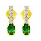 Emerald And Diamond  Earrings In 14k Yellow gold (0.79Ct Em)  