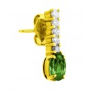 Emerald And Diamond  Earrings In 14k Yellow gold (0.79Ct Em)  