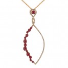 Ruby And Diamond Pendant made in 14k Yellow Gold (0.8ct Ruby)