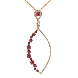 Ruby And Diamond Pendant made in 14k Yellow Gold (0.8ct Ruby) Ruby And Diamond Pendant made in 14k Yellow Gold (0.8ct Ruby)