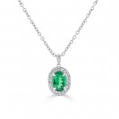 Emerald And Diamond Pendant made in 14k Yellow Gold (1.2cts  EM)