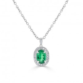Emerald And Diamond Pendant made in 14k Yellow Gold (1.2cts  EM) Emerald And Diamond Pendant made in 14k Yellow Gold (1.2cts  EM)