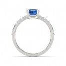 Samantha Blue Topaz And Diamond Ring made in 14k White Gold (1.03ct Bt) 