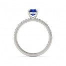  Blue Sapphire And Diamond Ring made in14k White Gold (1.43ct BS) 