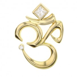 Diamond Om Pendant made in 14k Yellow Gold (0.43ct)  Diamond Om Pendant made in 14k Yellow Gold (0.43ct)