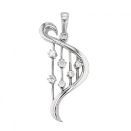 Diamond  Pendant made Set in 14k White Gold (0.21ct) Diamond  Pendant made Set in 14k White Gold (0.21ct)