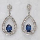  Blue Sapphire And Diamond  Earrings In 18k Yellow Gold (1.66Ct Bs)  