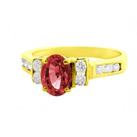 OVAL SHAPE BURMESE RUBY AND DIAMOND RING (1.4 ct Rby) OVAL SHAPE BURMESE RUBY AND DIAMOND RING (1.4 ct Rby)