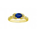 OVAL SHAPE BLUE SAPPHIRE AND DIAMOND RING(1.36ct Bs)