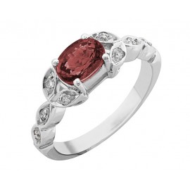 OVAL SHAPE BURMESE RUBY AND DIAMOND RING (1.36 ct Rby) OVAL SHAPE BURMESE RUBY AND DIAMOND RING (1.36 ct Rby)