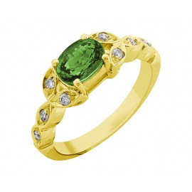 OVAL SHAPE EMERALD AND DIAMOND RING (1.36 ct Em) OVAL SHAPE EMERALD AND DIAMOND RING (1.36 ct Em)
