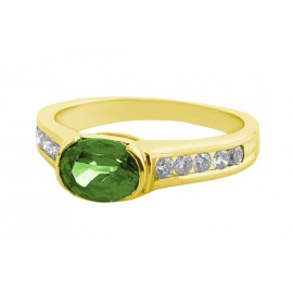 Emerald And Diamond Ring made in 14k Yellow Gold (0.95ct Em)  Emerald And Diamond Ring made in 14k Yellow Gold (0.95ct Em)