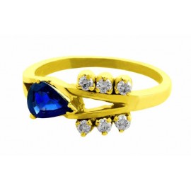TEAR DROP BLUE SAPPHIRE AND DIAMOND RING (0.7ct Bs) TEAR DROP BLUE SAPPHIRE AND DIAMOND RING (0.7ct Bs)