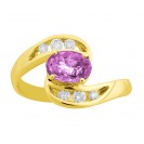 The Bold Pink Sapphire And Diamond Ring Made in 18k White Gold (0.98cts Ps)