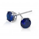 Blue Sapphire Earring set in 14k White Gold (1.5 cts Bs)